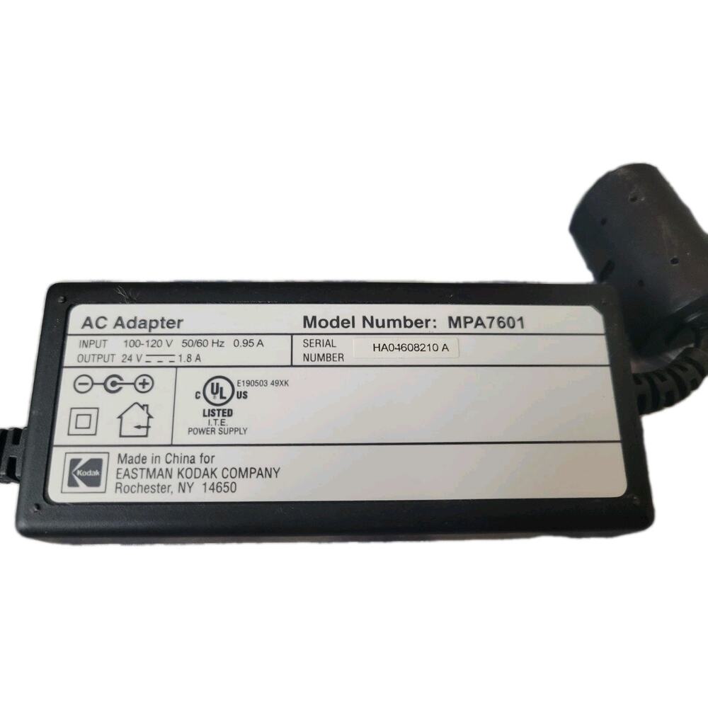 Kodak Easyshare Series 3 Photo Printer Dock Power Supply AC Adapter MPA7601